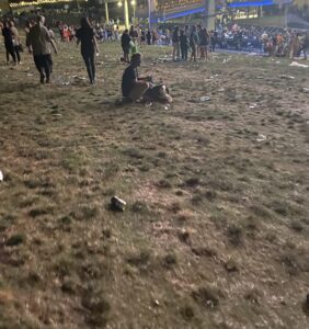 The lawn at Merriweather Post Pavilion after the Cure played